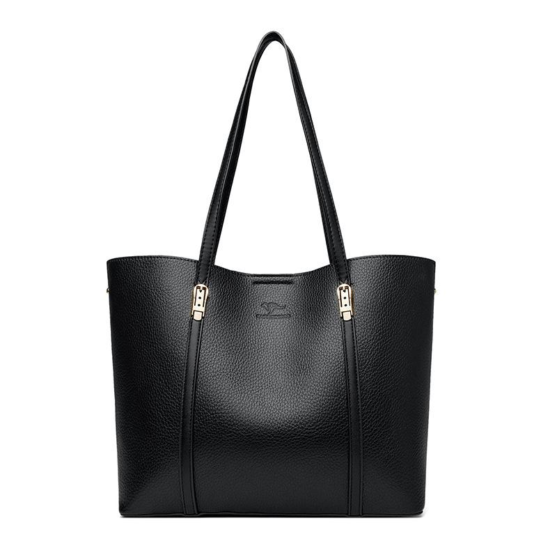 

Women s bag new handbag large-capacity shoulder bag tote bag women s middle and women s tote bag чёрный