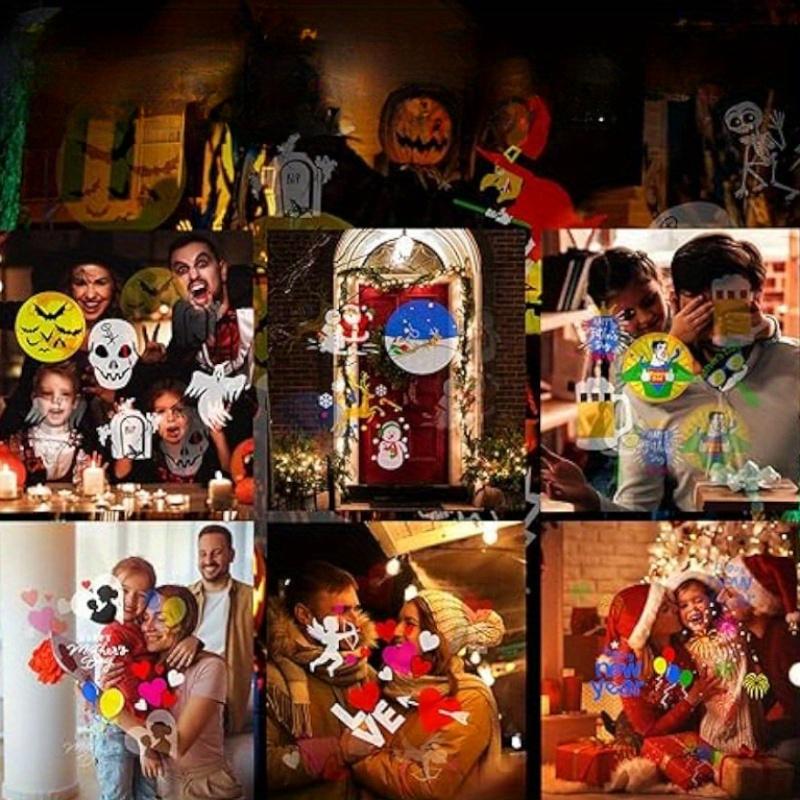 Vánoční projekční světelná venkovní dekorace, vánoční projekční holografická dekorace, 16 kusů vánoční slideshow