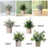 Artificial Plant Small Potted Faux Greenery Lifelike Plastic Plant for Housewarming Indoor Garden Office Bedroom