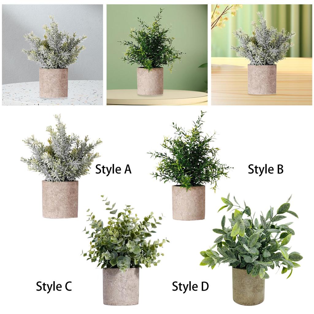 Artificial Plant Small Potted Faux Greenery Lifelike Plastic Plant for Housewarming Indoor Garden Office Bedroom