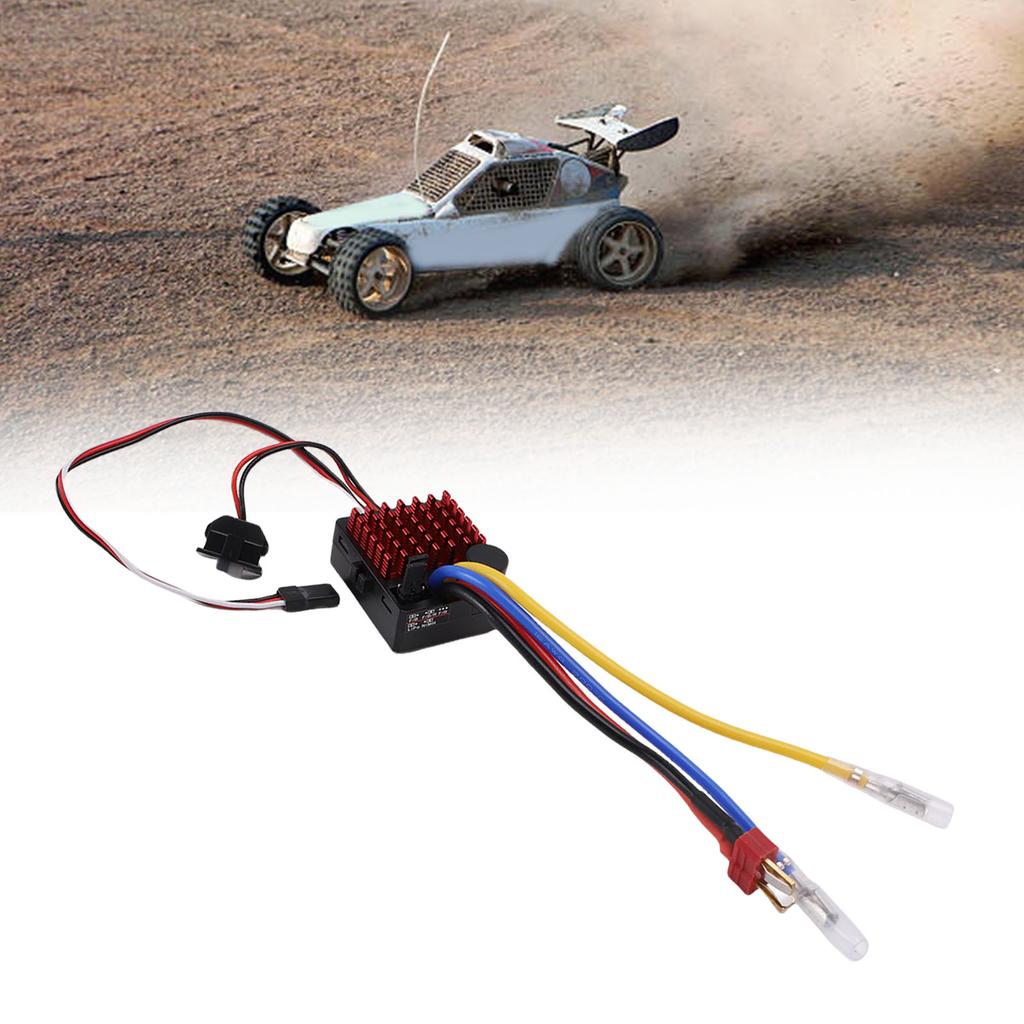 60A Brushed Electronic Speed Controller Water Proof ESC for Car Boat Model Compatible with 540 550 750 Motor 6V3A BEC Output T Plug