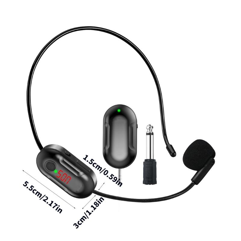 Wireless Microphone Headset UHF Stable Transmission for Teaching Guides and Public Speaking