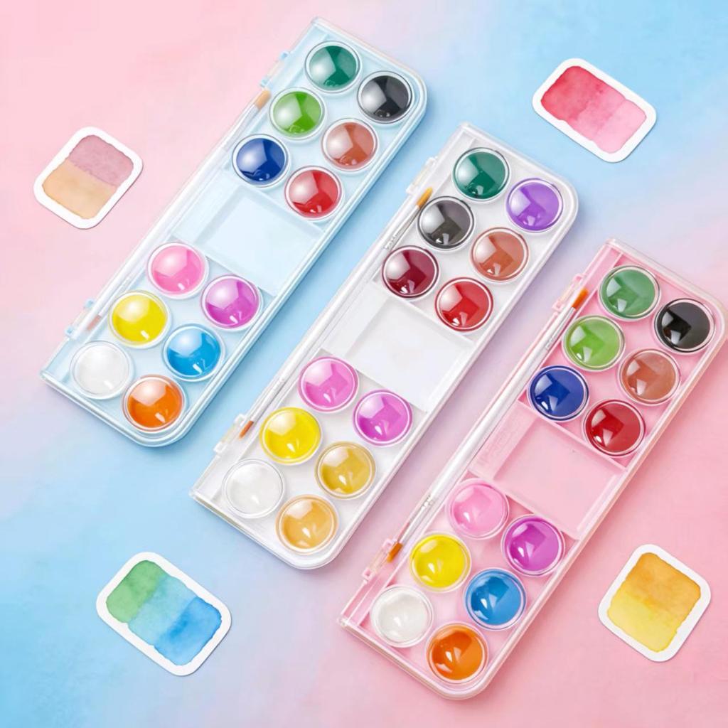 Children's Watercolor Paints Set: 12 or 18 Colors for Art, Doodling, and Sketching