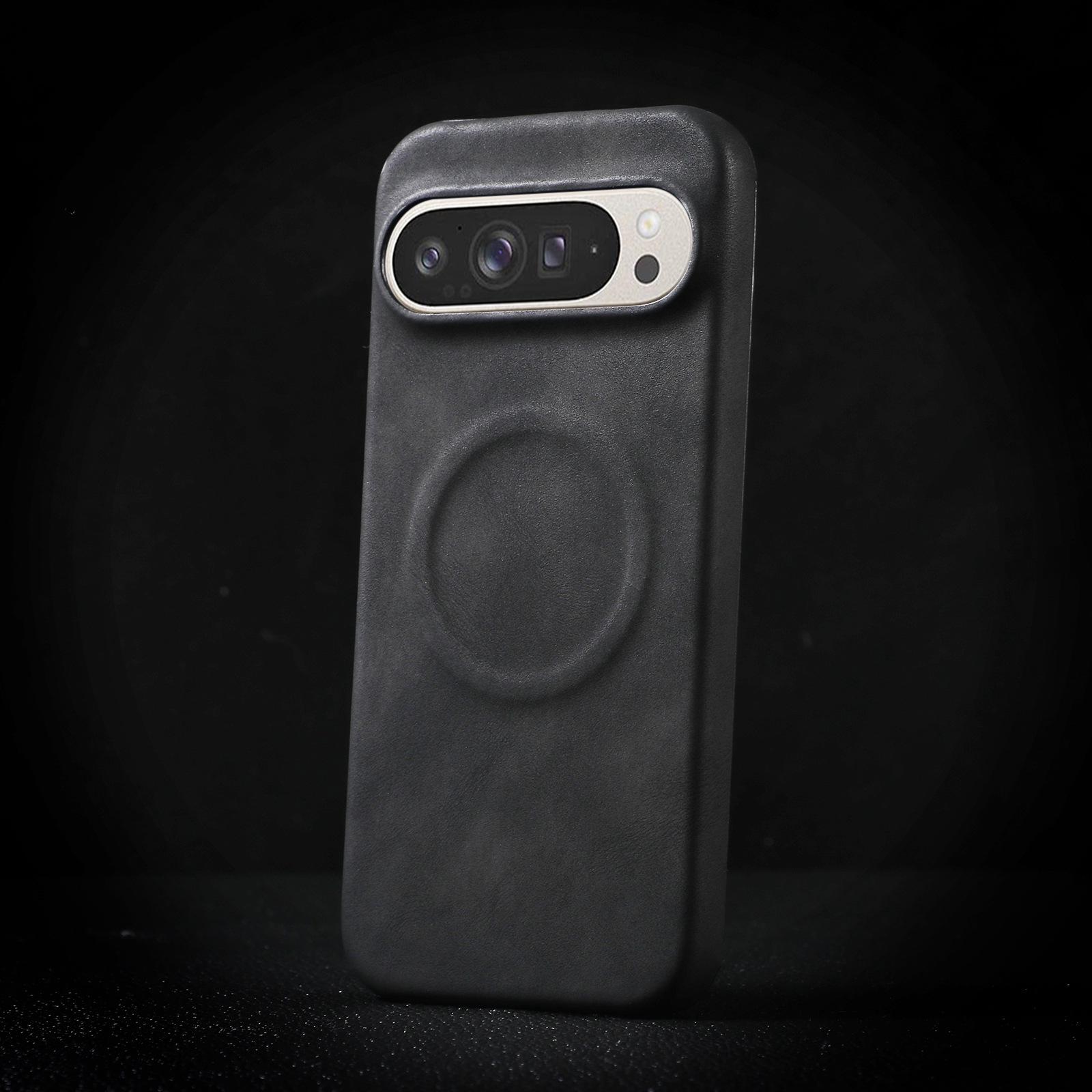 

Магнітний чохол зі шкіри Yapa для Google Pixel 10 Pro - Протиударний, захисний чохол з ефектом шкіри для Pixel 9/8 Pixel 9 Pro XL чорний