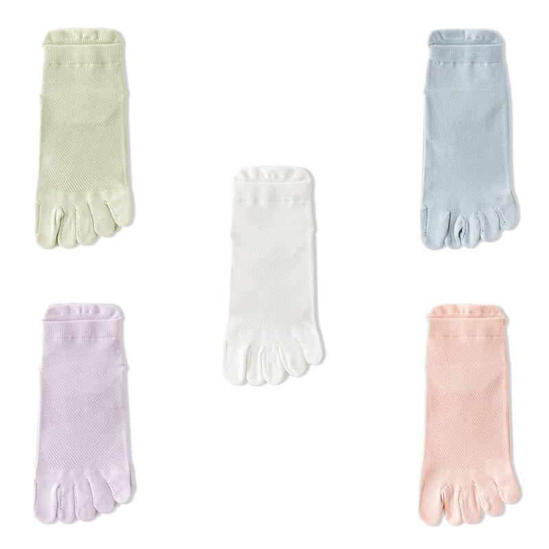 

5 пар женских носков весна-лето, мягкие сетчатые дышащие хлопковые впитывающие пот носки с пятью пальцами для занятий спортом на открытом воздухе с разделенным носком 5 Pairs