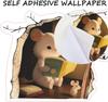 Mouse Wall Hole Sticker Mouse Reading Book Wall 3D Sticker Decal Funny Adorable Wall Corner Sticker Kids Room Nursery