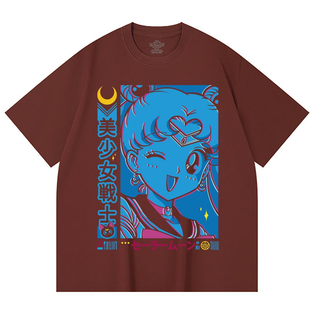 230 Gsm 100% Cotton Sailor Moon V13 Print Unisex Heavy Cotton T Shirt