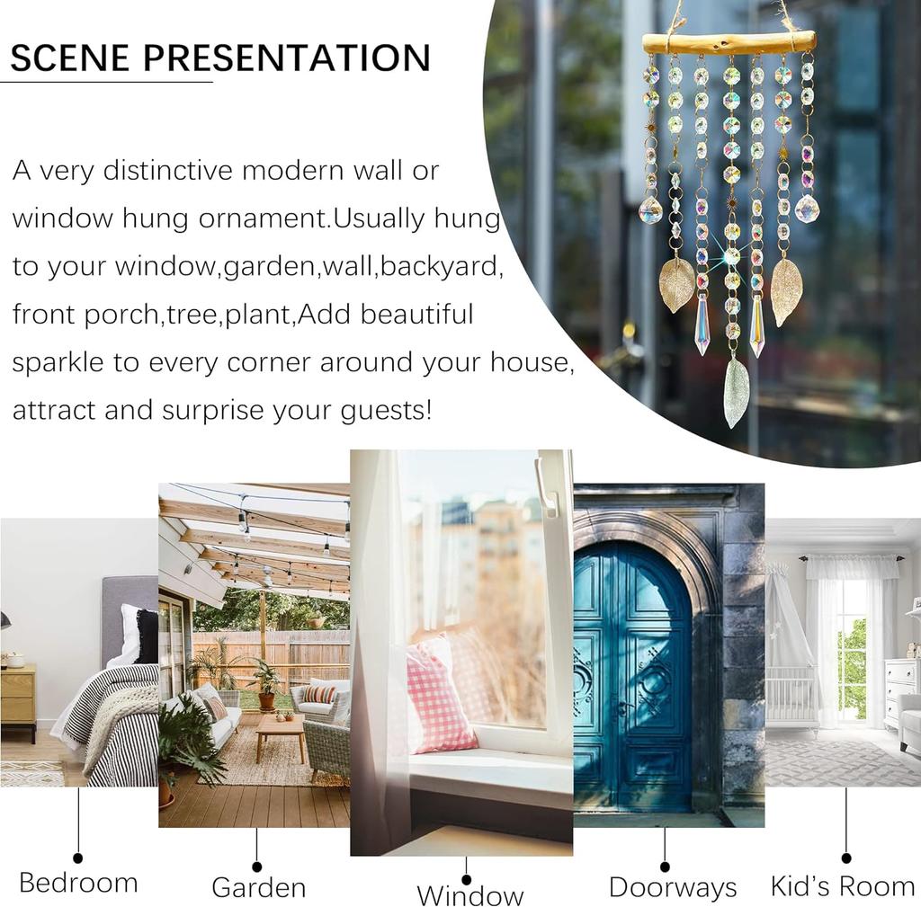 Fantasy Crystal Wind Chime Hanging Window Room Illusion Rainbow Hanging Wall Decoration Suncatcher Gift