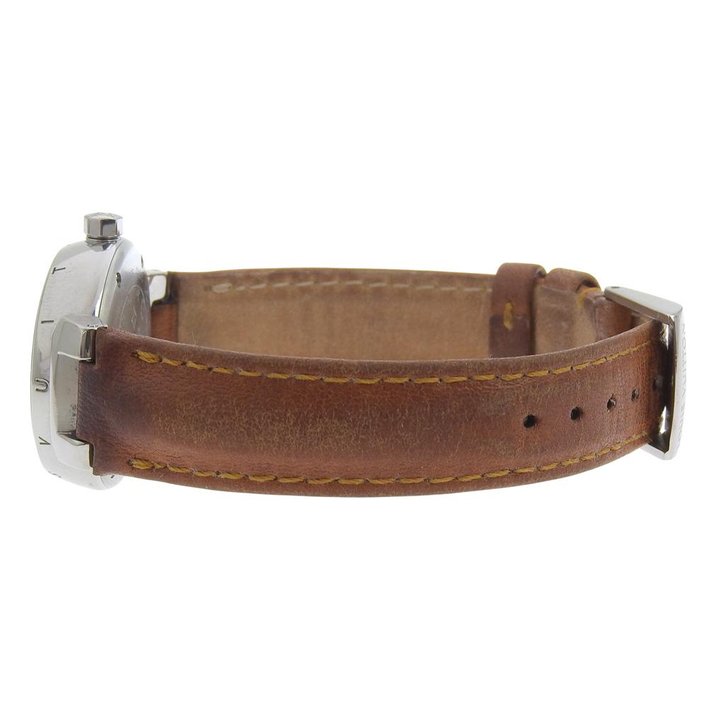 LOUIS VUITTON Tambour Watches Q121C whiteDial Stainless Steel/leather Quartz Analog display Women Used