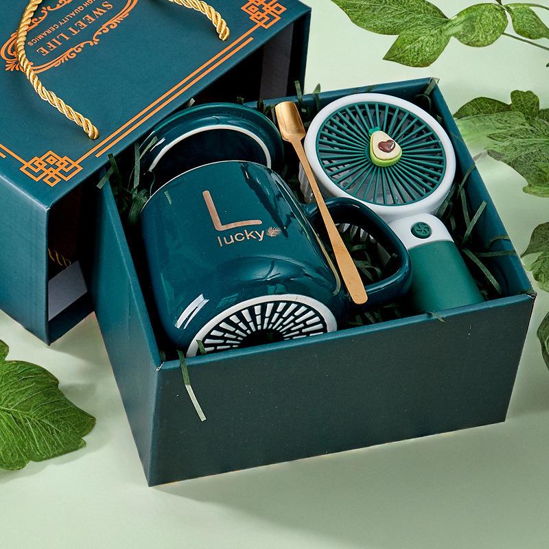 Ceramic 55° Temperature-Control Mug Set with Lid & Gift Box