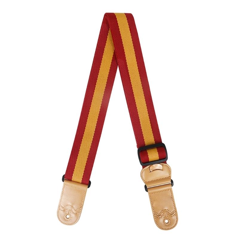 

Adjustable Guitar Strap Cotton Wovens Shoulder Strap Leathers End Guitar Strap for Bass, Electric & Acoustics Guitar