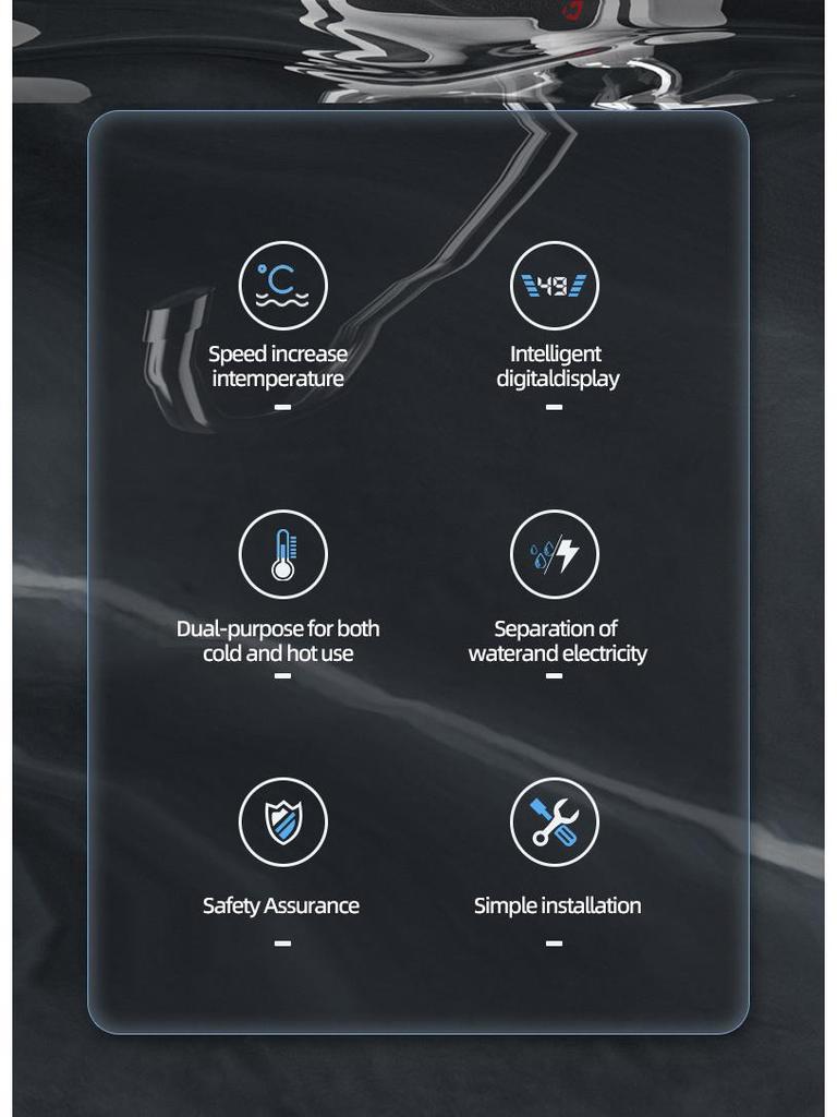 Natychmiastowy Elektryczny Kran Bojler z Cyfrowym Wyświetlaczem do Pryszniców Gorącej i Zimnej Wody