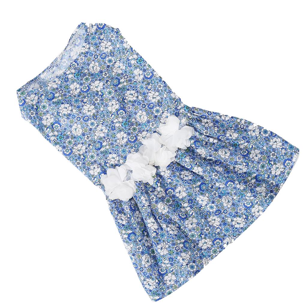 Dog Floral Dress Soft Comfortable Breathable Cute Doggie Princess Dresses for Wedding Party Light Bl