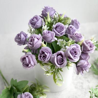 Artificial Flower Nice-looking Weather-resistant Exquisite Modern Simple Artificial Rain Rose for Lover