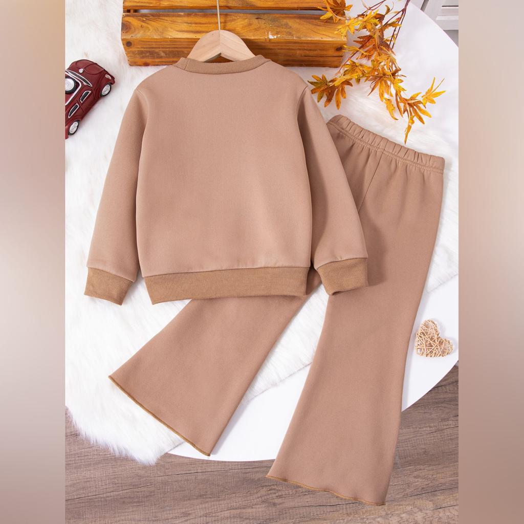 Dziecięcy Kreskówkowy Zestaw Ubrań Casualowych Modnych Bluzka z Długim Rękawem i Spodnie