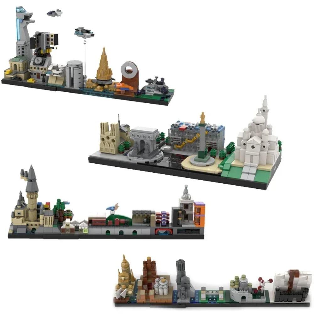 City Skyline MOC Back to the Future Fairy Tale Magic Castle House Movie Architecture Building Blocks City Toys Tourist souvenir