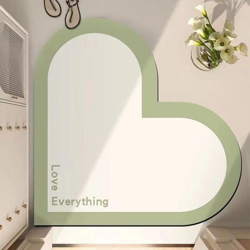 Czerwona Mata Podłogowa w Kształcie Serca Zmywalna Mata Pod Drzwi Łazienkowe Chłonna i Antypoślizgowa Mata Podłogowa