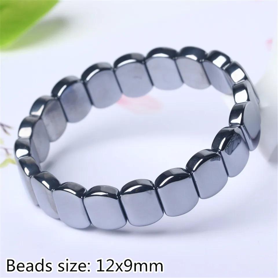 12mm Natural Terahertz Bangle Bracelet Jewelry for Women & Men Crystal & Rhinestone Strand Gift with Energy Beads