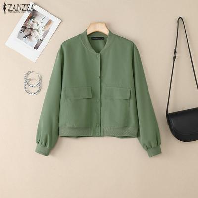 Women Casual Round Neck Solid Color Long Sleeve Blouse