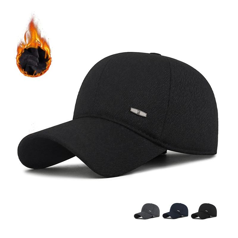 Winter Men Coldproof Ear Protection Baseball Cotton Cap Thick Warm Cap Cycling Middle-Aged Cap