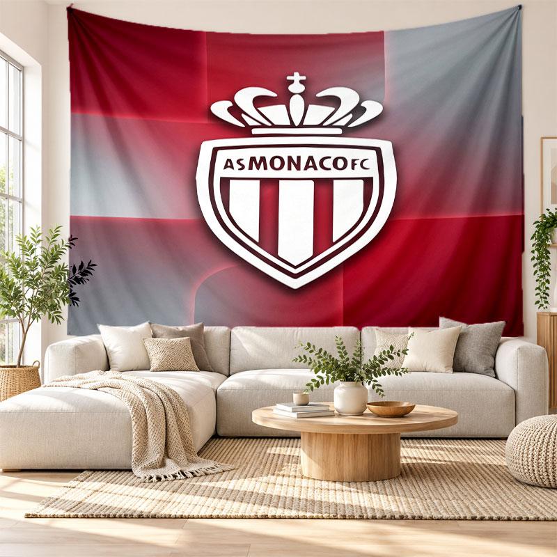 Monaco FC Wall Tapestry, Soft Fabric Wall Hanging, Decorative Backdrop For Bedroom Home Wall Art