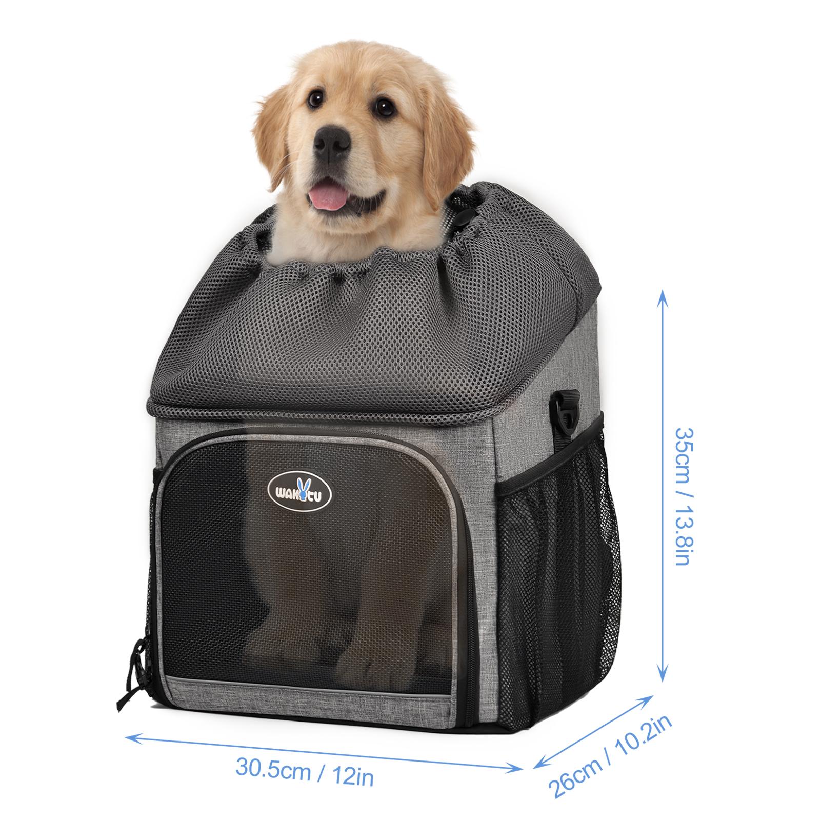 Shoemst Black Pet Bicycle Carrier Backpack Dog Bike Basket Carrier Foldable Removable