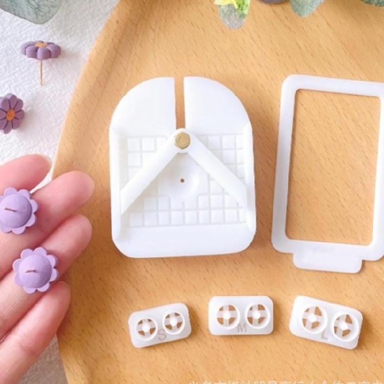 Stud Embedding Device Clay Earring Making Set for Clay Jewelry Featuring Various Size Cutters and Positioning Board