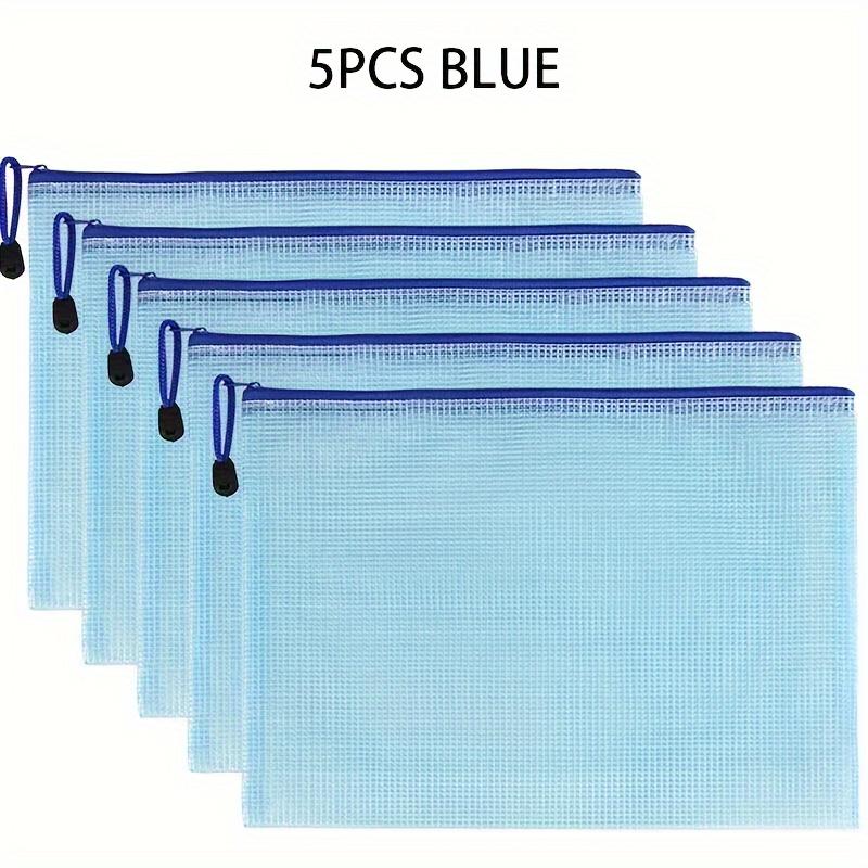 Cartelline Portadocumenti in Plastica Formato A3 - 5 Pezzi Sacchetti con Chiusura a Zip Cartelline Documenti con Cerniera per Materiale Scolastico e d'Ufficio