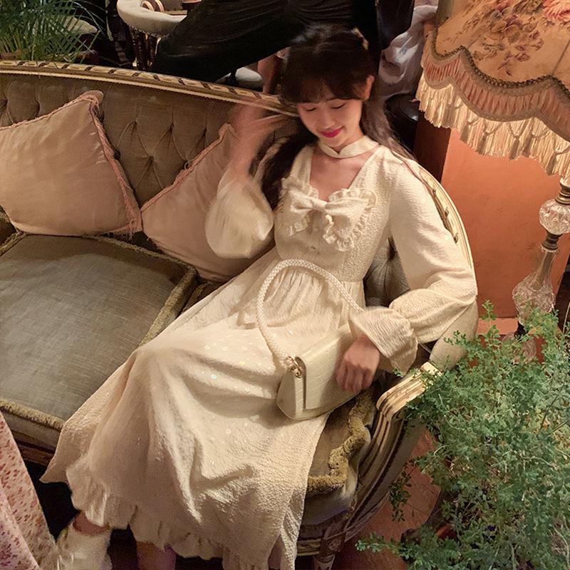 Buy Vintage Fairy Dress Women Soft Girl Elegant Designer Princess Long  Sleeve Party Midi Dress Women's Clothing at affordable prices  free  shipping, real reviews with photos  Joom