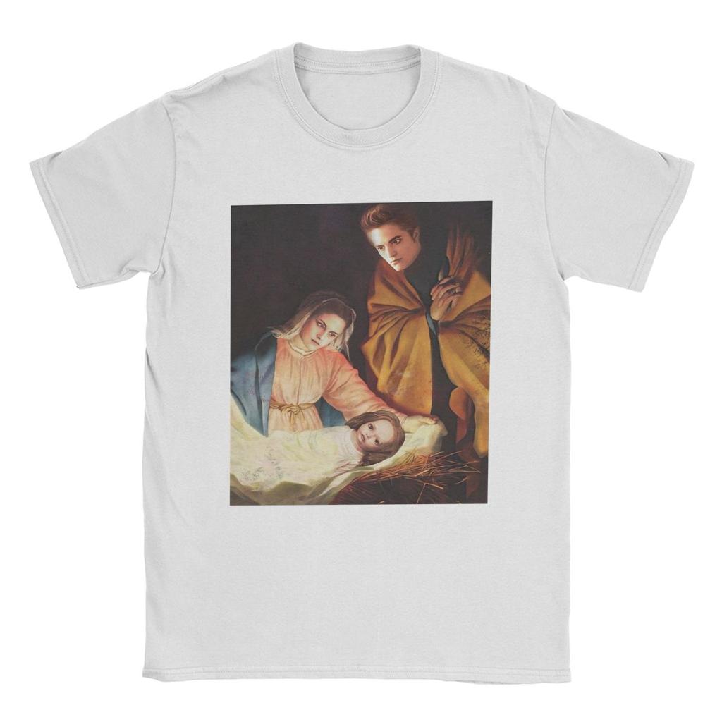 Męski T-shirt Parodia filmu Zmierzch Rodzi się dziecko Niesamowite bawełniane koszulki z krótkim rękawem T-shirt z okrągłym dekoltem Nadrukowany