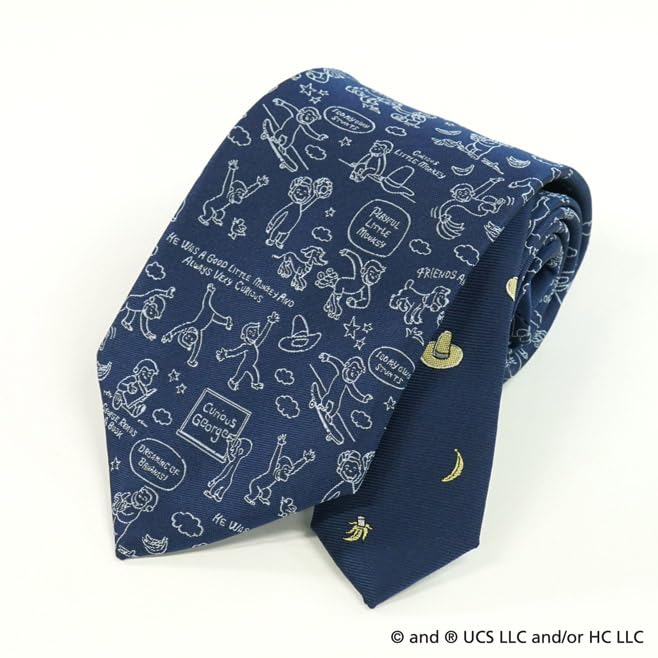 [Curious George] Tie UND49161 Blue Navy Party Brand Tie Character Gift