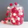 LED Cotton Ball String Lights - Colorful Flashing Lights for Christmas, Festivals, and Indoor Decoration