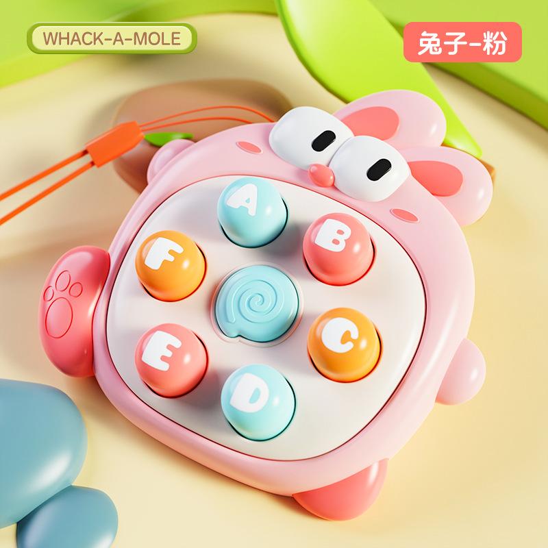 

Palm Cute Duck Hit Hamster Декомпрессионная игрушка Детская головоломка Press Music Baby Mini Cute Parent-Reben Интерактивная головоломка розовый