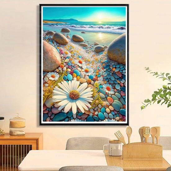 1 Set Rhinestone Painting Kit Exquisite Heart Flower Pattern Rhinestone Art Project Home Decoration