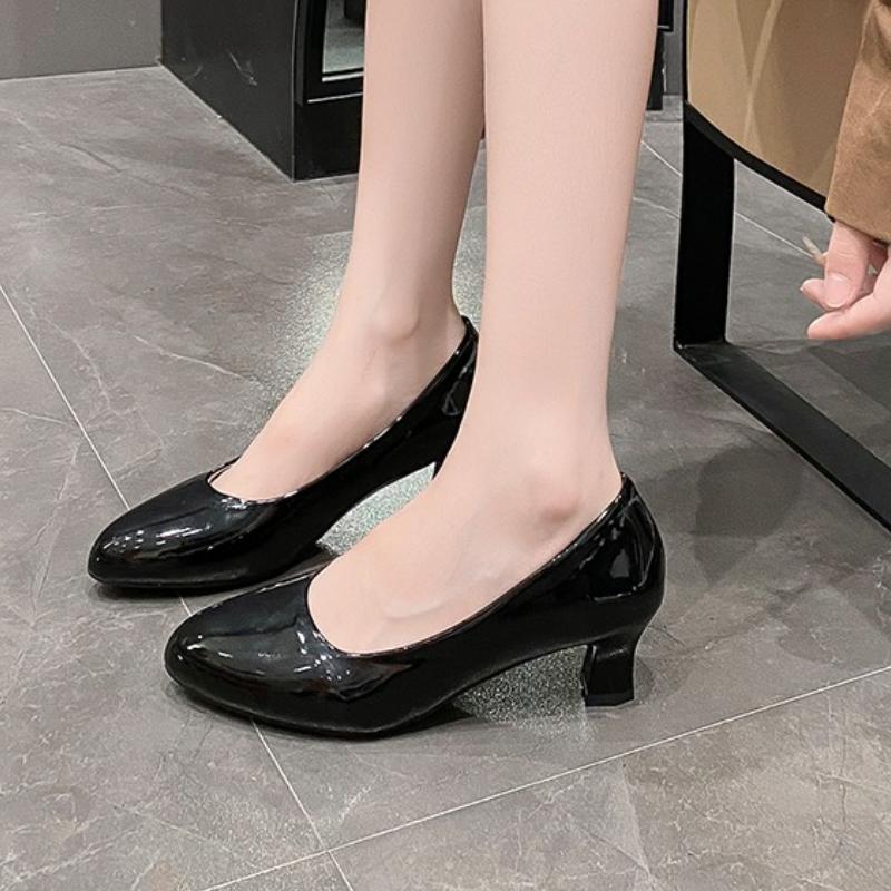 

Женские туфли-лодочки телесного цвета с мелким вырезом, женская обувь, новая мода, для офисной работы, для свадьбы, туфли для вечеринки, женские туфли на низком каблуке, летние каблуки 34 чёрный