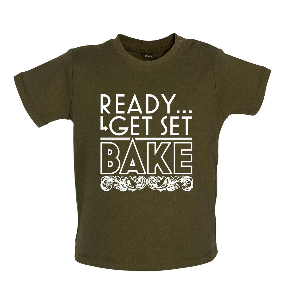 

Ready Get Set Bake - Baby Kids Boys Girls Unisex T-Shirt / Babygrow - Baking Cake Cakes Baker GBBO Love 100