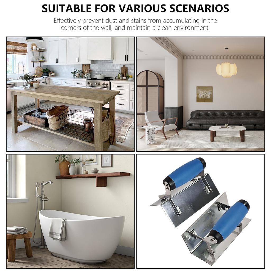 Stainless Steel Corner Trowel Long Lasting Rustproof with Comfortable Grip Handle Suitable for Home and Commercial Use