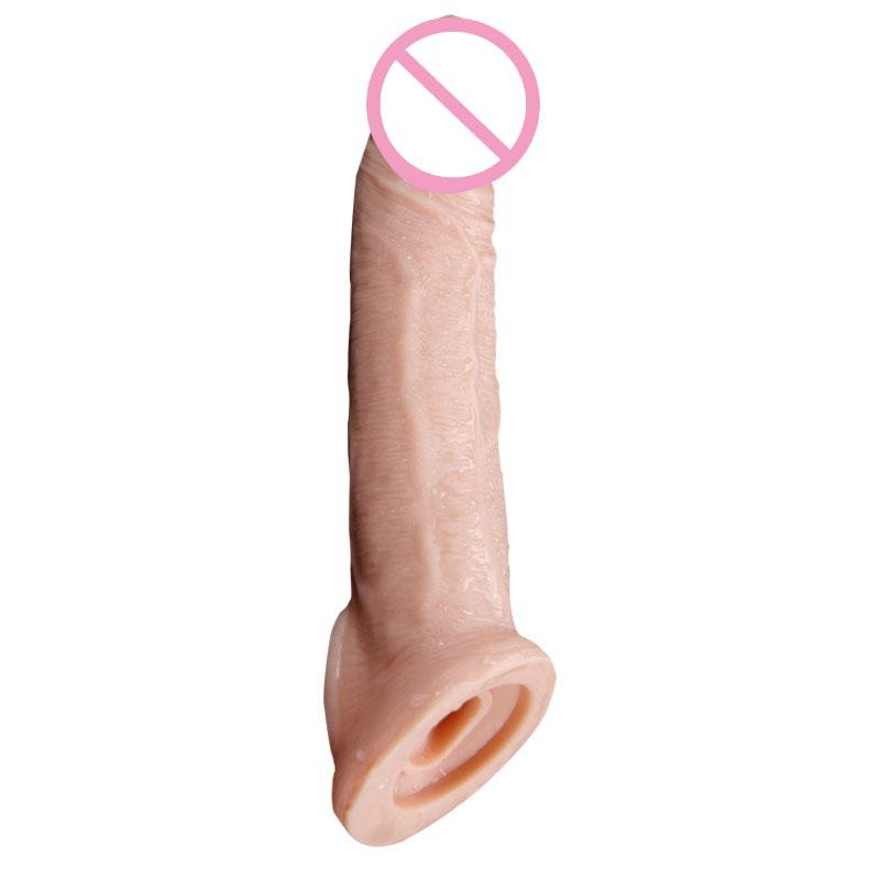 21Cm Enlargement Penis Extender Sleeve Reuseable Condom Delay Ejaculation Sex Toys For Men Intimate Goods Sex Shop
