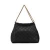 Tory Burch Fleming Solid Plaid Chain Leather Tote Shoulder Bag Large Women Bags Black 154572-001