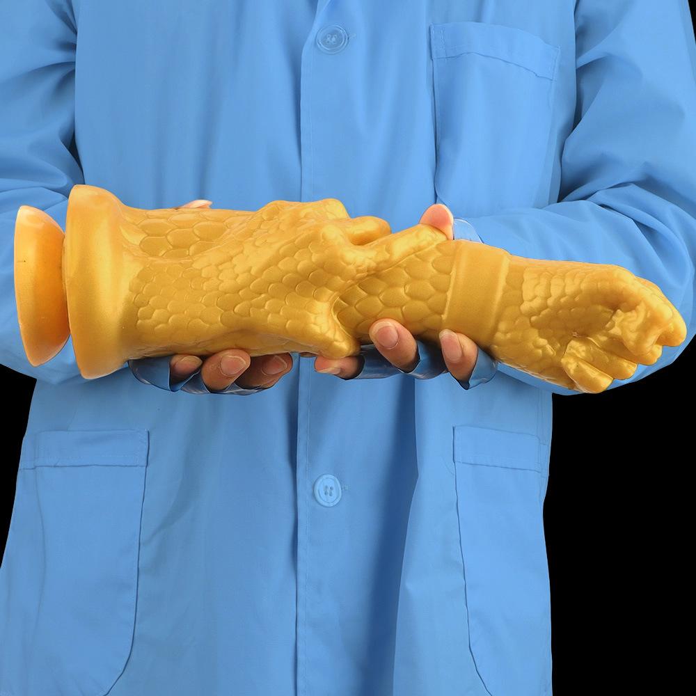 Dildo din silicon auriu dop anal mare jucărie sexuală fisting masturbator penis mare penis realist strap-on coc