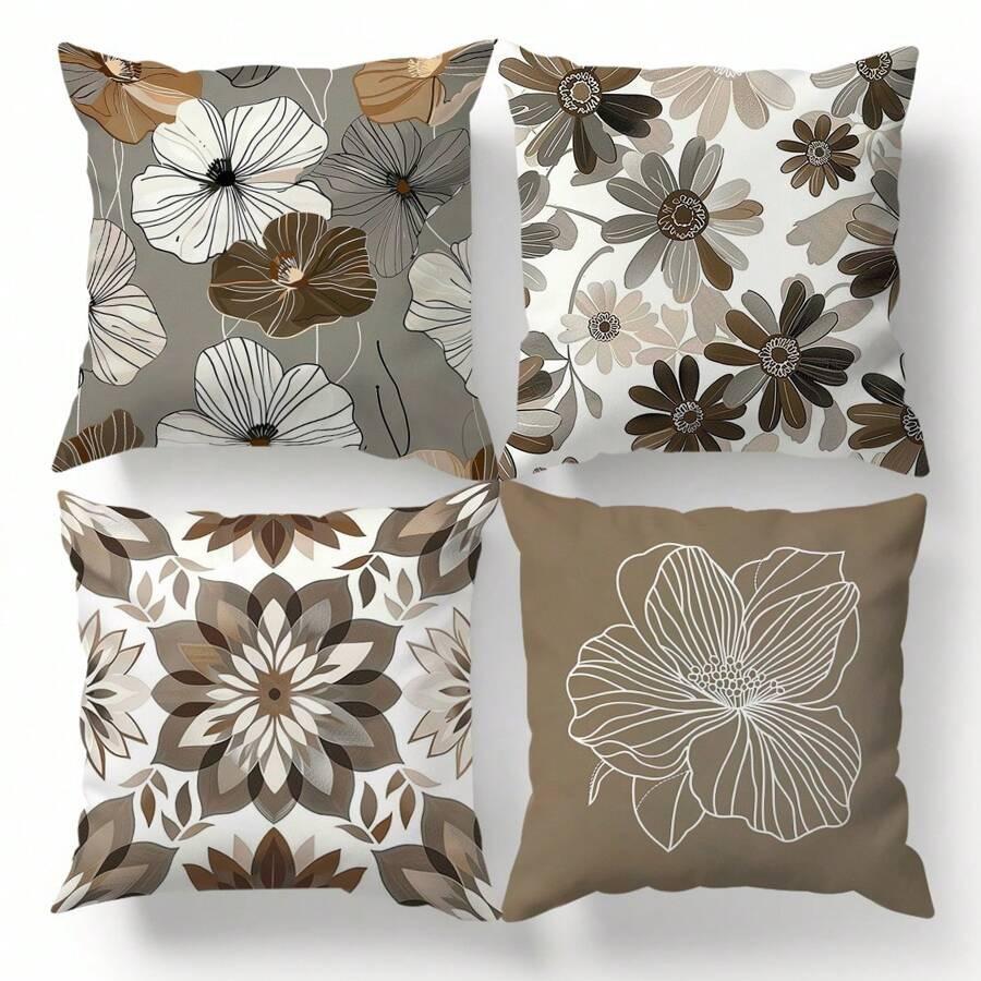 Nordic Morandi Plant Pillow Living Room Pillow Literary And Fresh Living Room Sofa Pillow Car Cushion Premium Durable