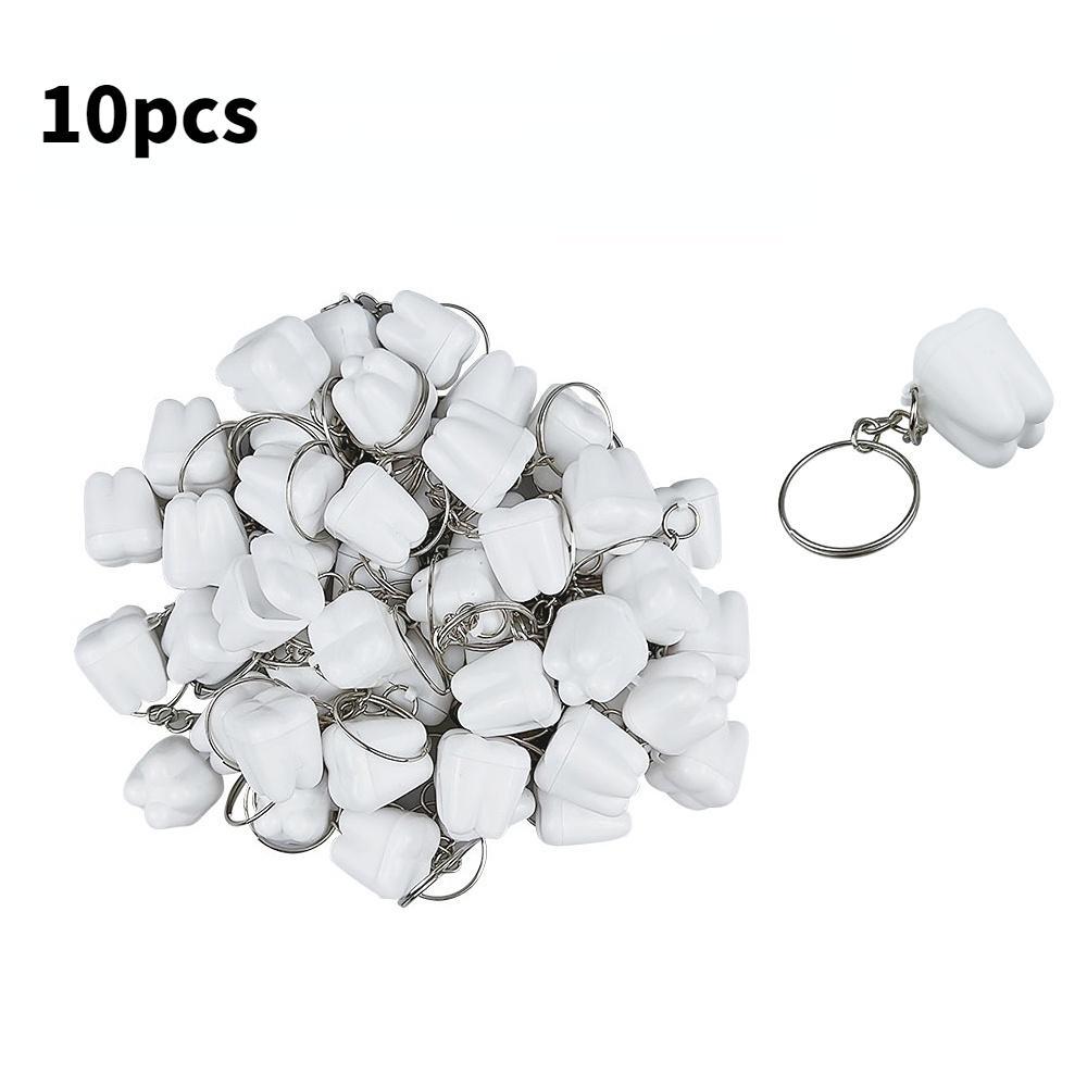 10 buc Forma de dinte cu breloc Cutie pentru dinți de lapte pentru copii Cutii pentru dinți pentru bebeluși Suvenir pentru dinți pentru copii Container de economisire Cadou pentru nou-născut