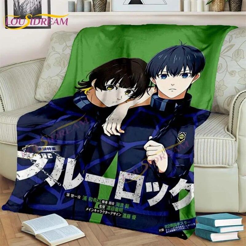 Anime Blue Lock Blanket 3D Cartoon Flannel Blanket Chigiri Hyoma Isagi Yoichi Blanket for Bed Sofa Child Adult Blanket Boy Gifts