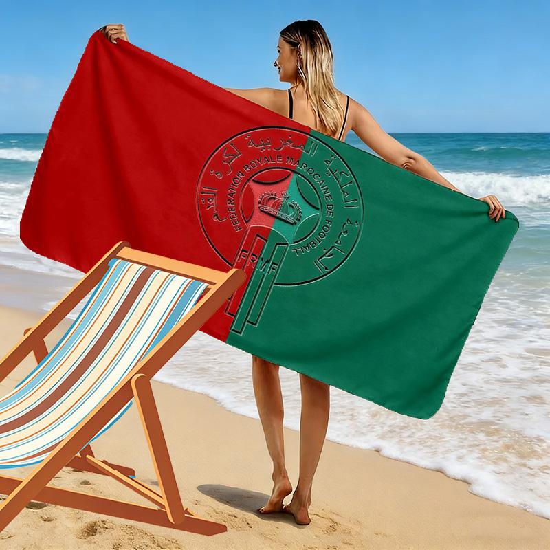 Morocco National Football Team Print Beach Towel, Large Soft Quick Dry Towel for Beach Camping Swimming