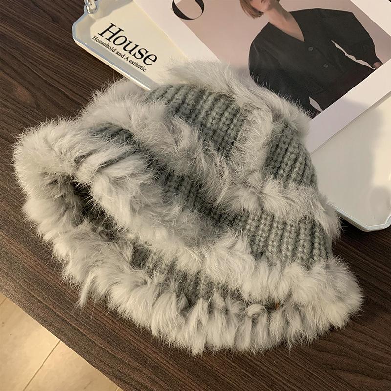 Fashionable And Insulated Fisherman Hat For Women Stylish Rabbit Fur Design For Fall Winter Wear