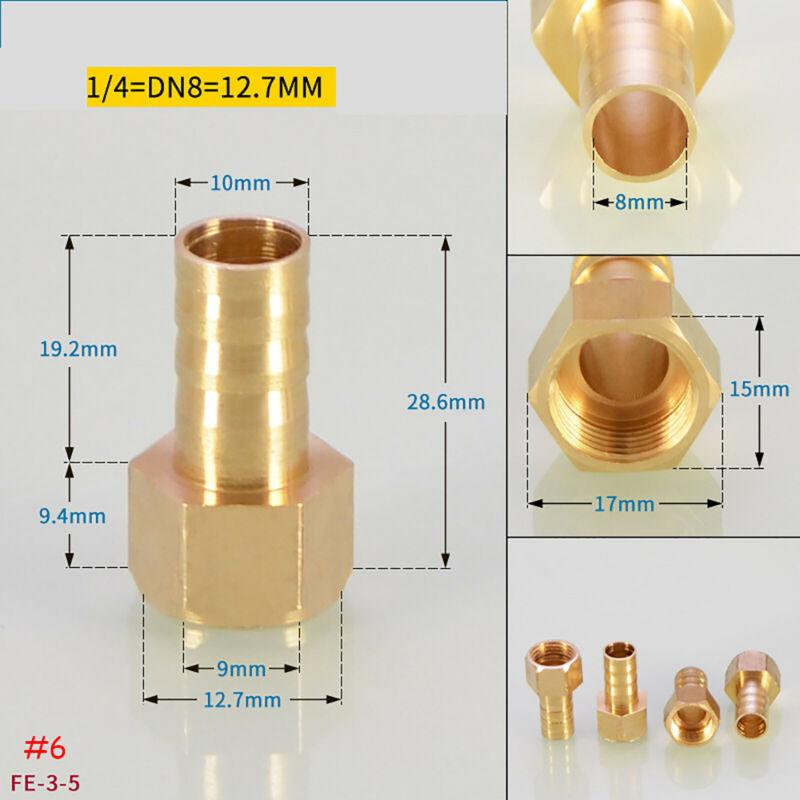 4 Pack Brass Hose Barb Fitting Straight Connector Coupler, 3/8"x1/4" ID