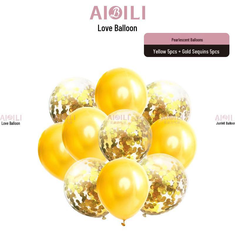 Metallic Sequin Balloon Set for Birthdays, Valentine's Day, and Weddings