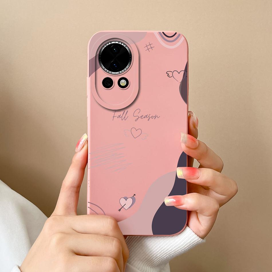 For Huawei Nova 12 Pro Ultra Phone Case Love Heart Liquid Silicone Camera Protection Back Cover For Huawei Nova12 12Pro 12Ultra