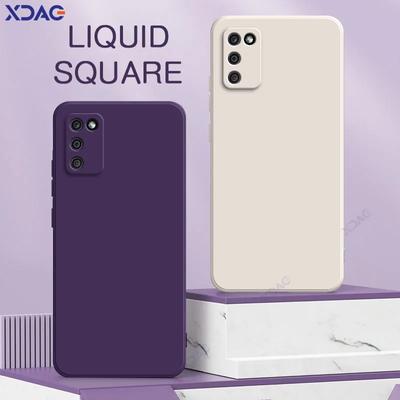 Square Liquid Silicone Phone Case for Samsung Galaxy A02S F02S M02S 360 Soft Back Cover SamsungA02S SamsungF02S SamsungM02S Bags
