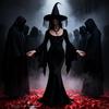 Gothic Witch Costume Women Halloween Cosplay Black Long Dress Vampire Bride Bat Theme Fantasy Role Play Outfit